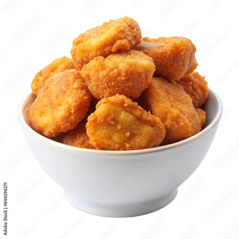 Chicken nugets on bowl isolated on Transparent background. Chicken nugets on bowl isolated on Transparent background.