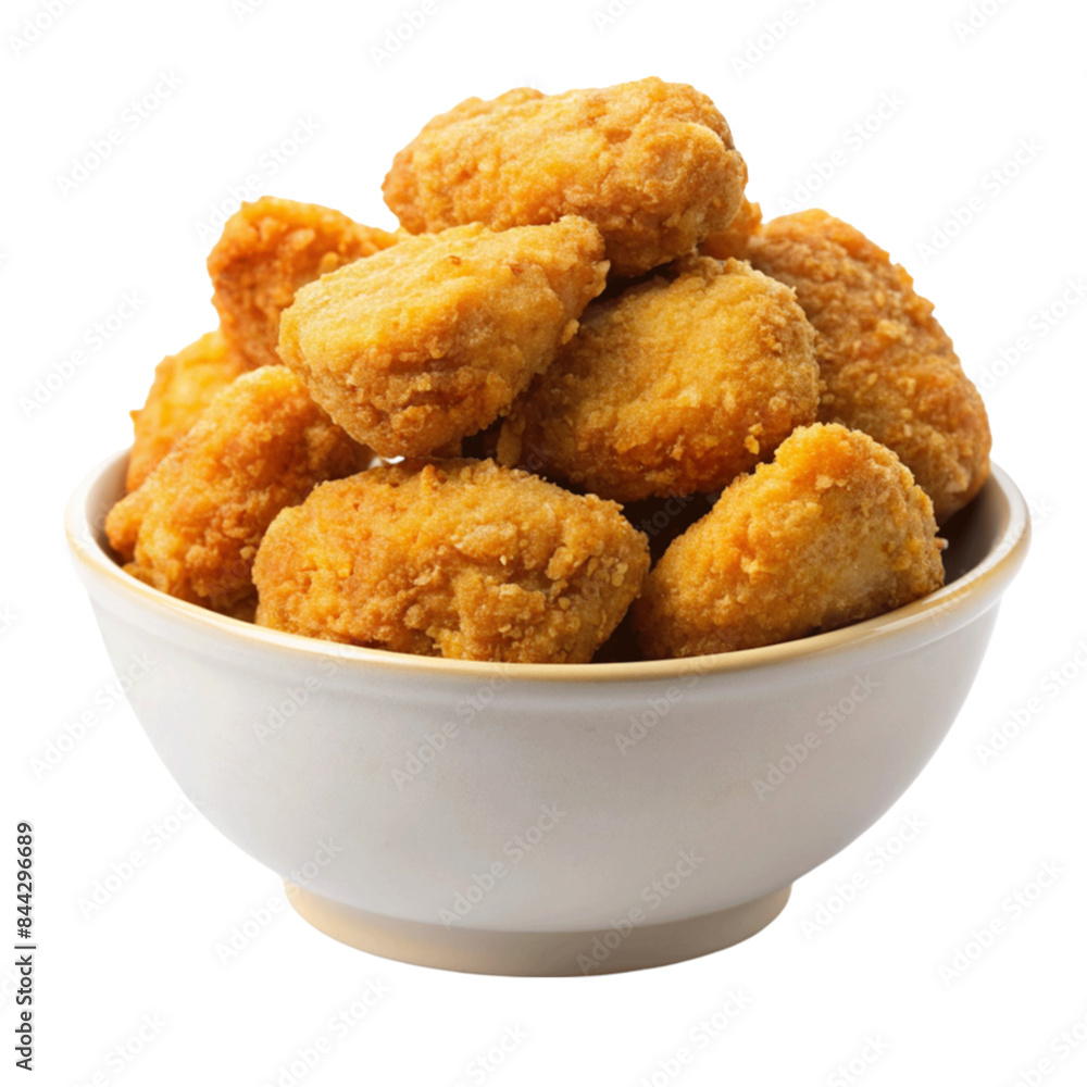 Chicken nugets on bowl isolated on Transparent background. Chicken nugets on bowl isolated on Transparent background.