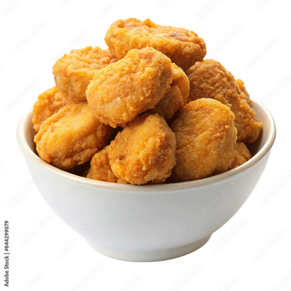 Chicken nugets on bowl isolated on Transparent background. Chicken nugets on bowl isolated on Transparent background.