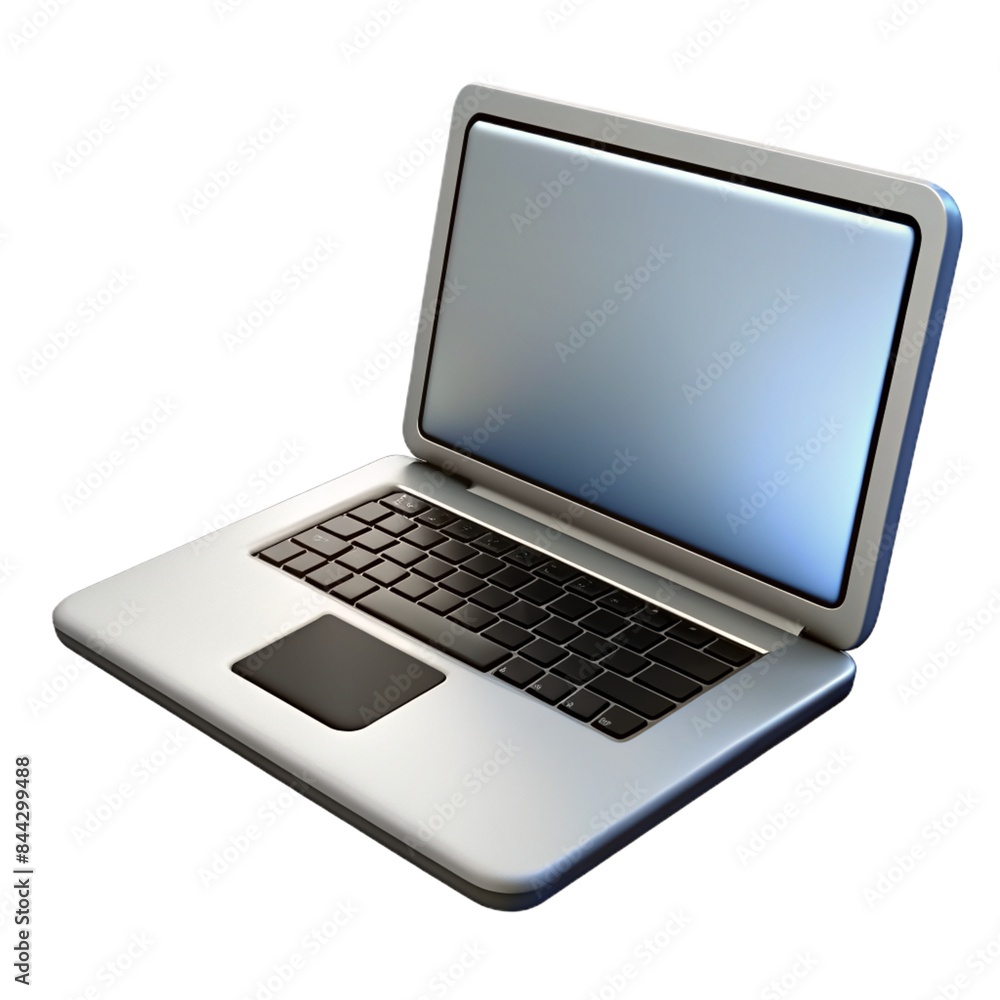 laptop computer isolated on white 3d cartoon style illustration laptop computer isolated on white 3d cartoon style illustration