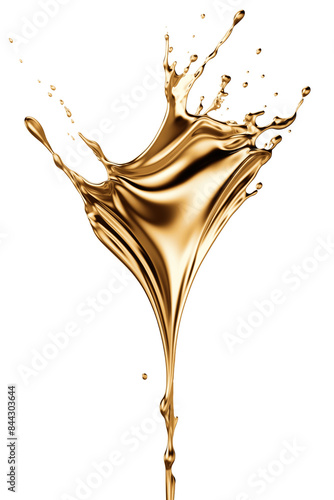 Gold metal vertical splash isolated 