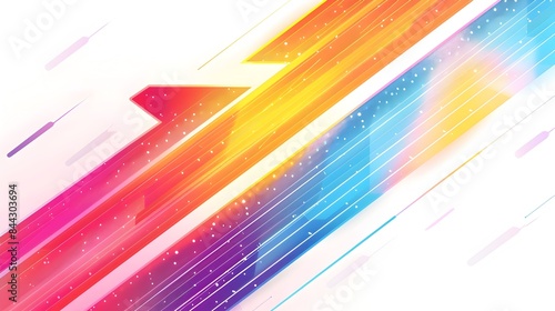 Vibrant Diagonal Arrow with Gradient Overlays Conveying Dynamic Movement and Energy