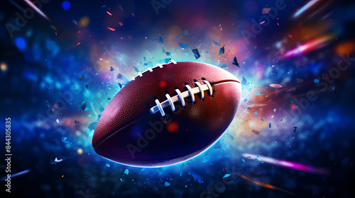 American football flying in the air