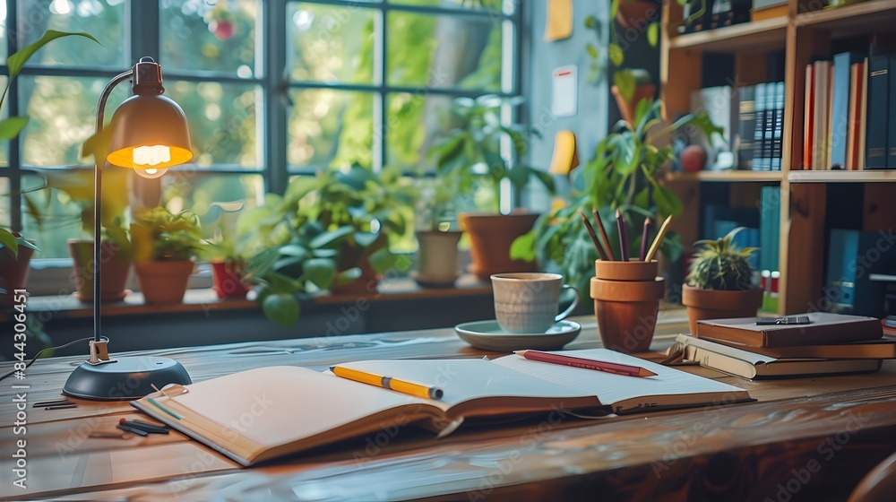 Cozy Homeschool Workspace Bathed in Natural Light and Nostalgic Charm Cozy Homeschool Workspace Bathed in Natural Light and Nostalgic Charm