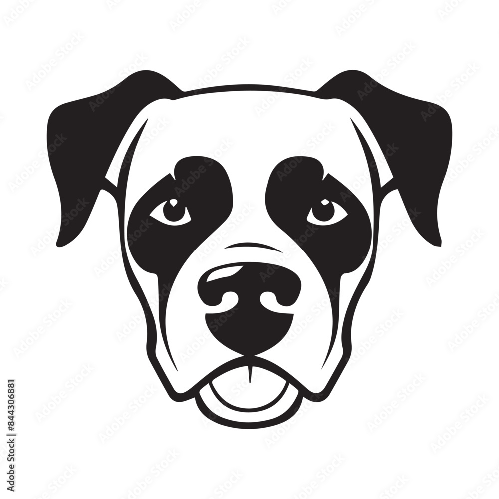 Simple dog head logo icon, black vector illustration on white background Simple dog head logo icon, black vector illustration on white background