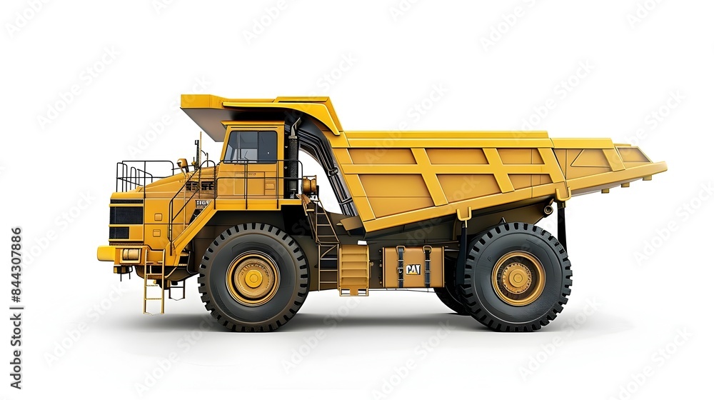 Powerful Yellow Construction Truck with Large Dump Bed for Hauling Heavy Materials Powerful Yellow Construction Truck with Large Dump Bed for Hauling Heavy Materials