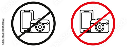 No Photos or Phones Allowed Sign for Privacy Protection, Restricted Areas, and Event Rules
