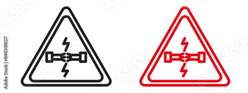 Electrical Short Circuit Icon for Safety Warnings, Hazard Prevention, and Technical Issues