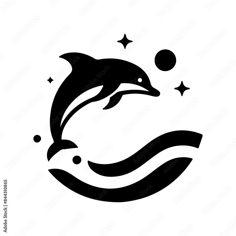 Fototapeta premium dolphine fish as a simple icon logo illustration, isolated on background