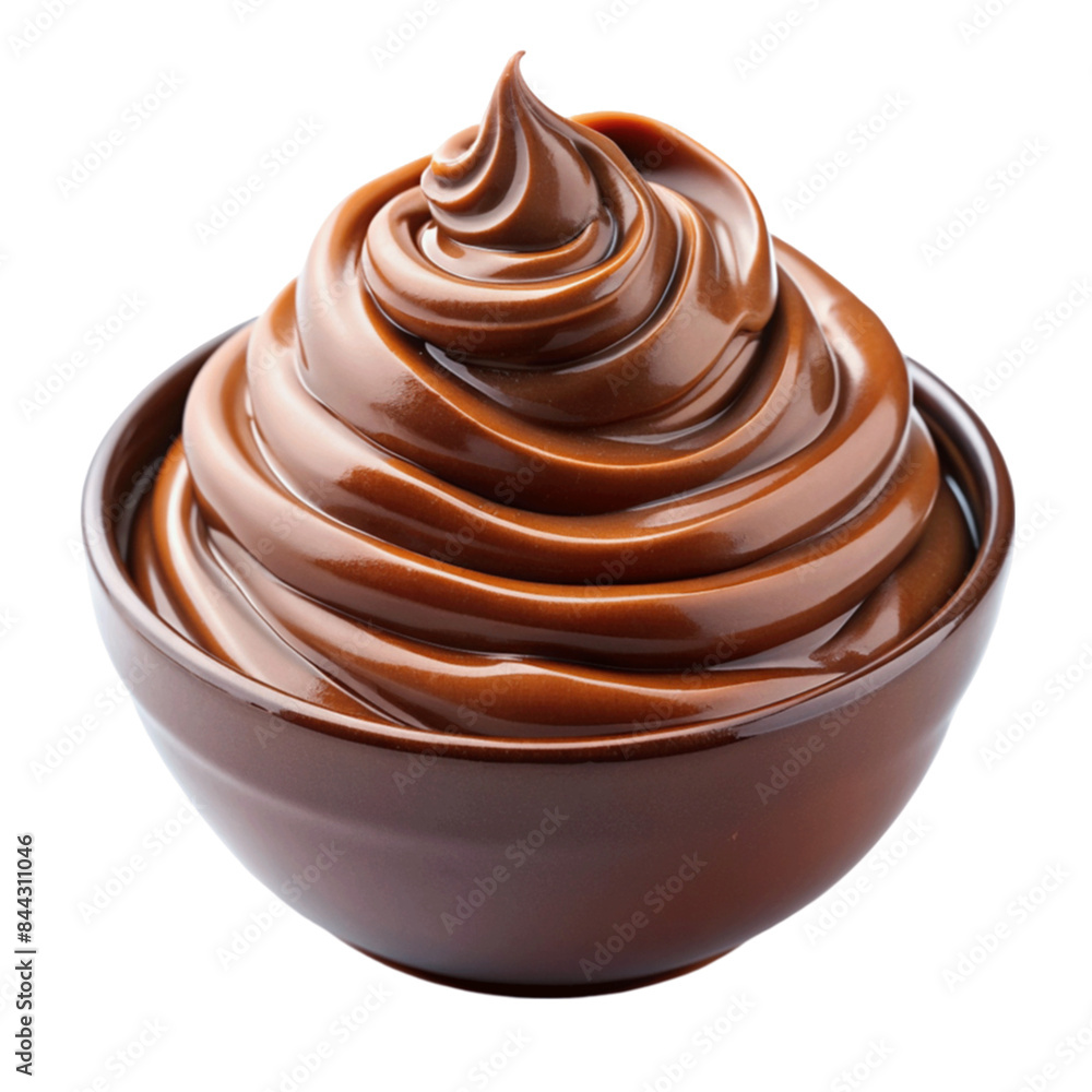 Chocolate cream on bowl isolated on Transparent background. Chocolate cream on bowl isolated on Transparent background.