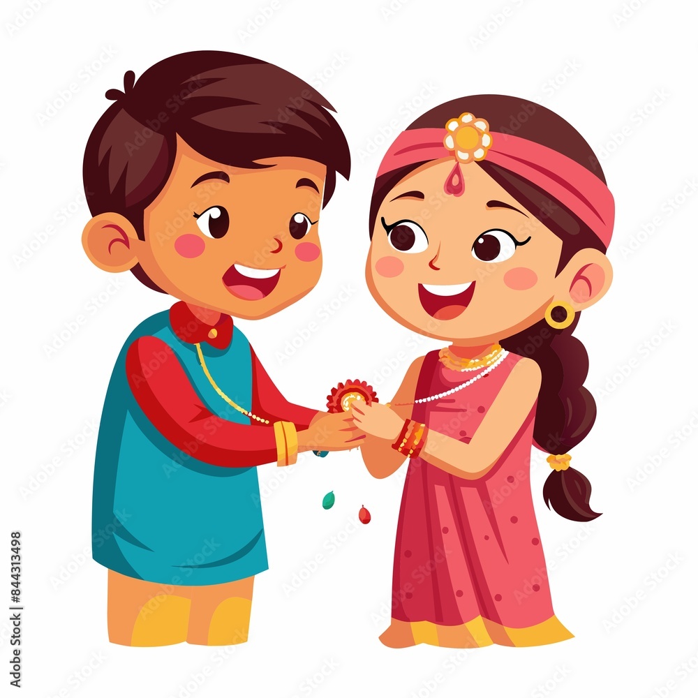 Raksha bandhan illustration of brother and sister Raksha bandhan illustration of brother and sister