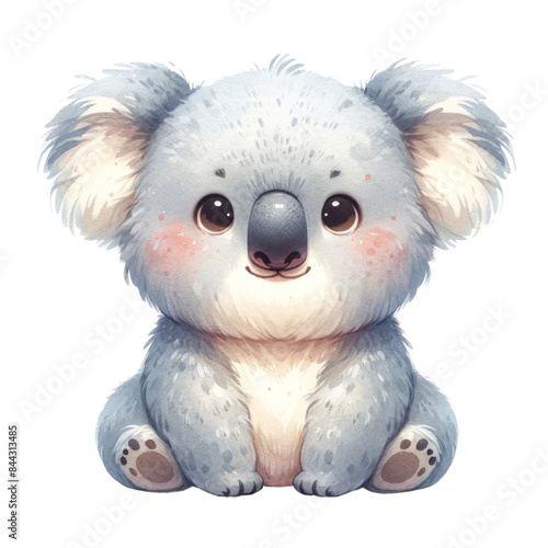Watercolor Fluffy and cute koala for use as a teaching and learning media for kids perfect for children nursery art.