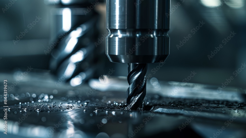 Precision Drill Bit Close-up with Minimalistic and Clean Design for Accurate Work in Engineering and Construction Precision Drill Bit Close-up with Minimalistic and Clean Design for Accurate Work in Engineering and Construction