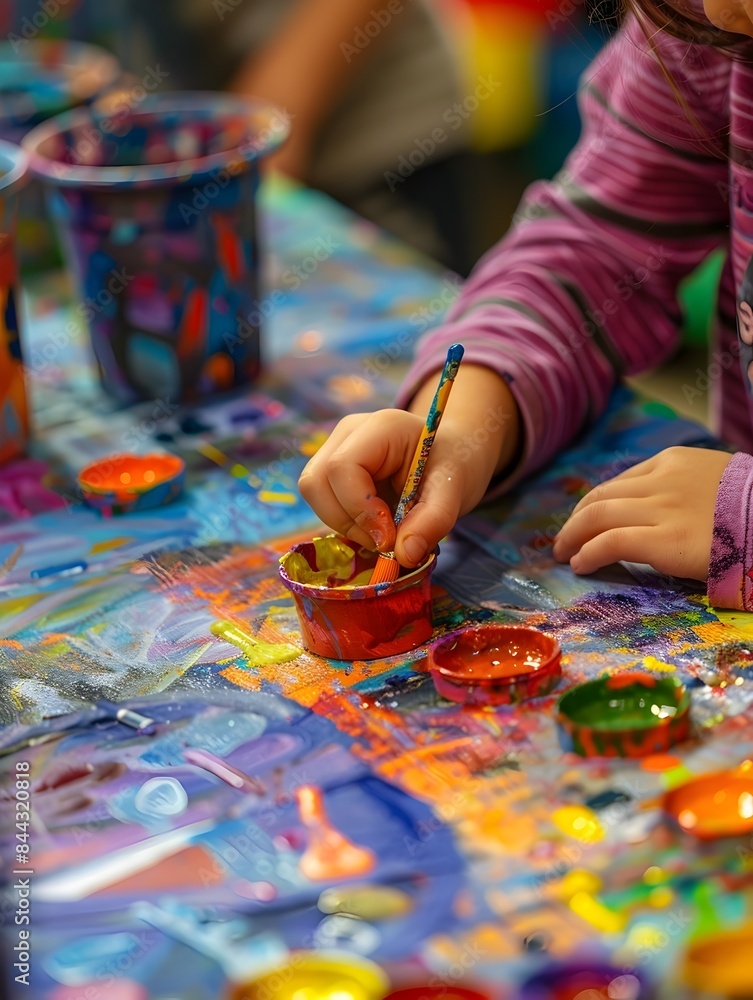 Vibrant Expression Hands Immersed in a Colorful Creative Process Vibrant Expression Hands Immersed in a Colorful Creative Process