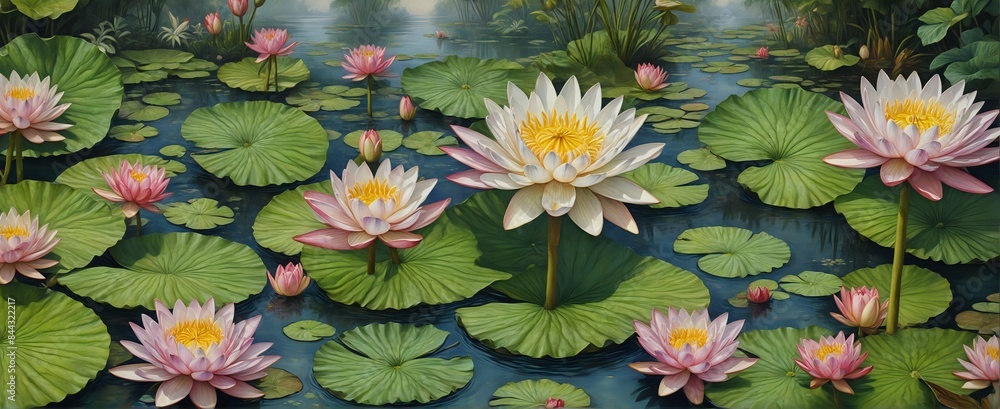Vibrant Lily Pad Display with Tropical Flower Arrangement Vibrant Lily Pad Display with Tropical Flower Arrangement