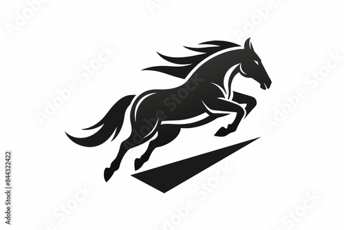 Wallpaper Mural Flat vector logo for horse jumping, simple graphic design ,horse, animal, stallion, vector, silhouette, illustration, black, running, wild, farm, mane, run,  Torontodigital.ca