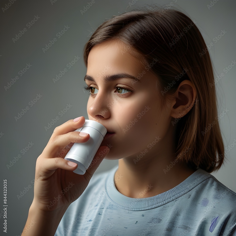 A smart inhaler monitoring asthma and COPD treatment, showcasing innovation in respiratory health and advanced medical technology. A smart inhaler monitoring asthma and COPD treatment, showcasing innovation in respiratory health and advanced medical technology.