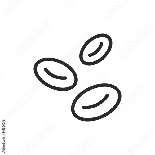 Red blood cells, linear style icon. Blood cells for oxygen transport. Editable stroke width