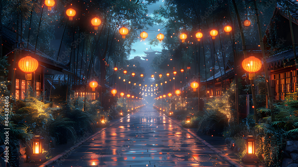 beautiful view of bamboo trees at night beautiful view of bamboo trees at night