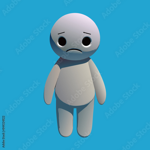 sad man full body 3D Plastic