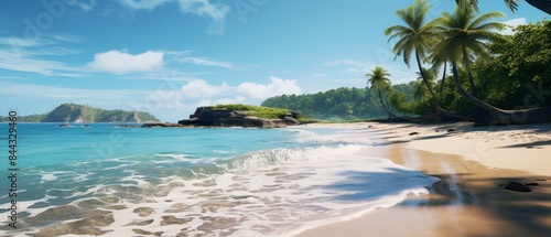 Wallpaper Mural Hidden tropical beach with white sand and clear blue water, with gentle waves Torontodigital.ca