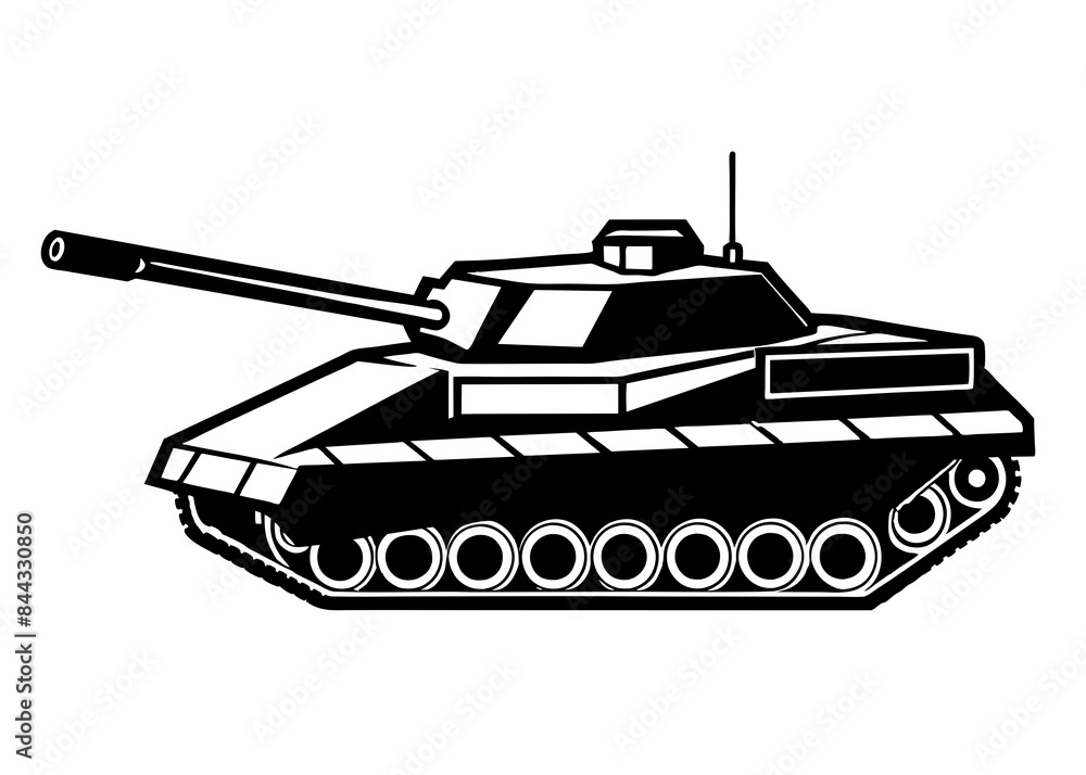 Drawing of a tank destroyer silhouette vector illustration Drawing of a tank destroyer silhouette vector illustration