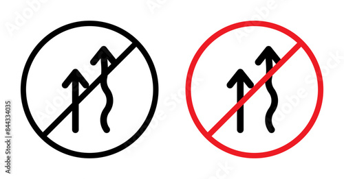 Ensure road safety with this do not overtake traffic sign, providing a warning symbol, restricted overtaking, and caution for transportation.