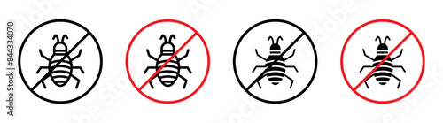 Prevent parasitic insect infestations with this no parasitic insects sign, featuring a warning symbol, vector icon, and prohibition label.