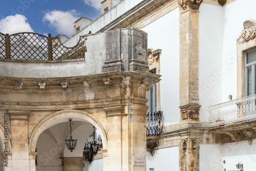 Obraz na płótnie Maria Immaculate Square, historical portici in neoclassical style, Martina Franca, Italy, Apulia w salonie