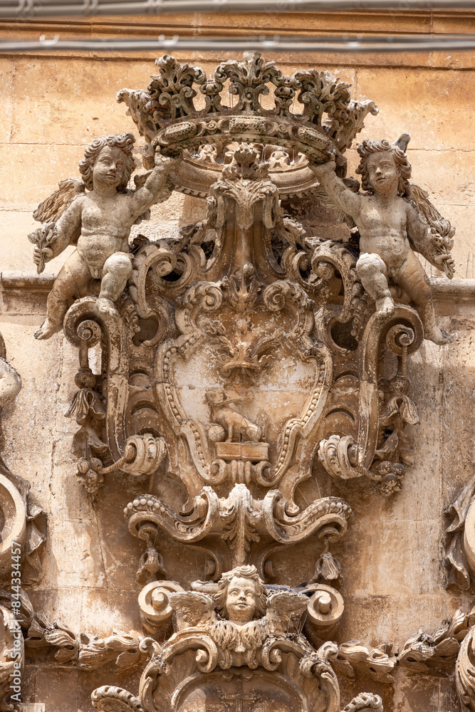 Decorative facade of baroque Church of Saint Dominic, Martina Franca, Italy, Apulia