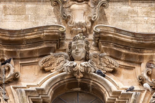 Decorative facade of baroque Church of Saint Dominic, Martina Franca, Italy, Apulia