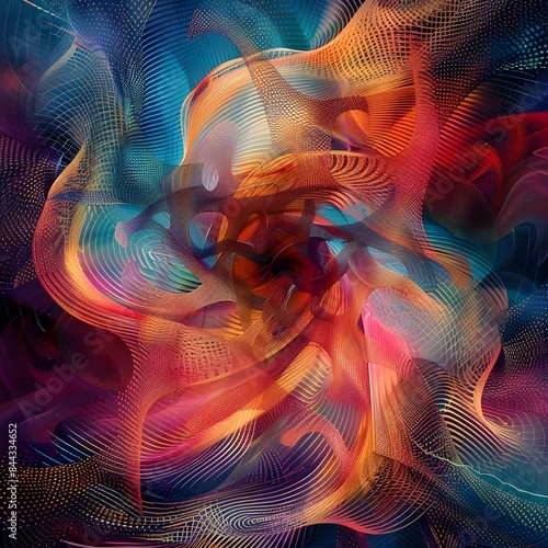 Mesmerizing Chromatic Swirls of Flowing Kinetic Energy in a Hypnotic Digital Abstract Composition