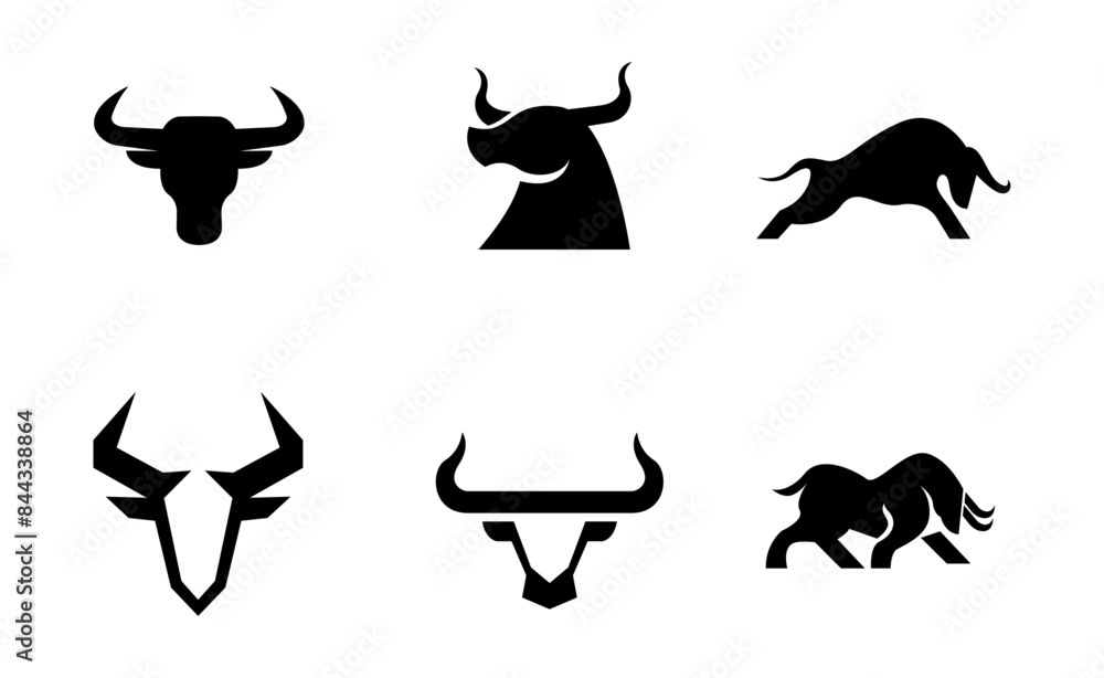 Bull Black logo icon design illustration template Bull Black logo icon design illustration template