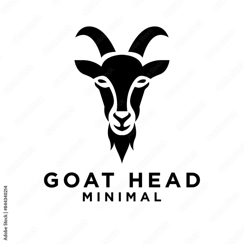 Goat Head logo icon design illustration