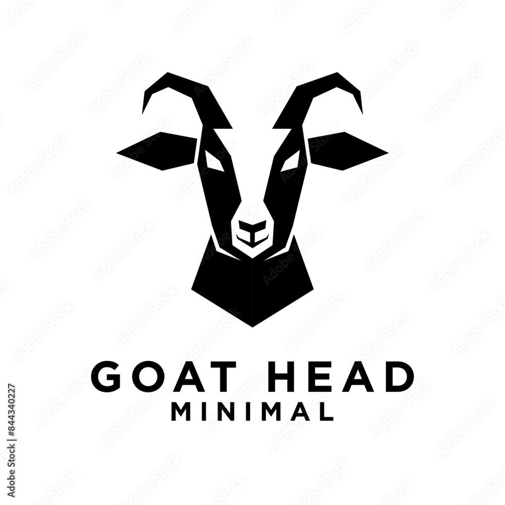 Goat Head logo icon design illustration
