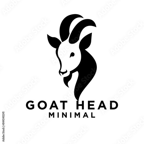 Goat Head logo icon design illustration