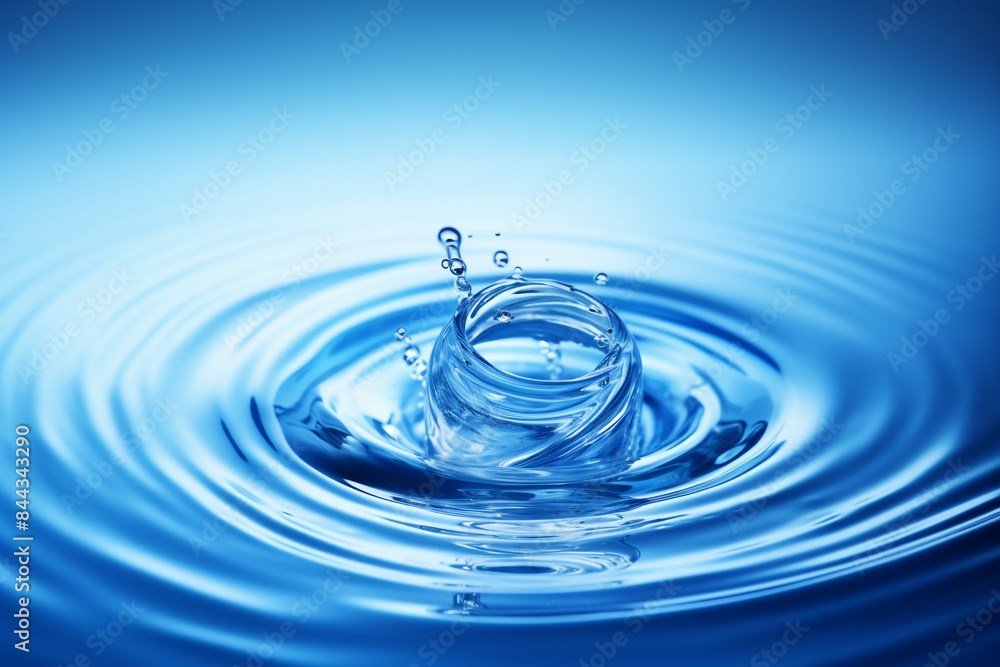 Blue water splash isolated on white and blue background. Blue water splash isolated on white and blue background.
