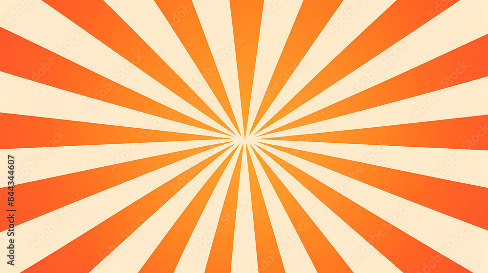 Fototapeta premium Graphic background of orange and white rays