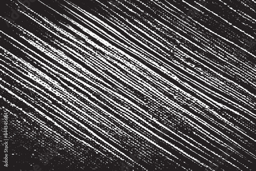 Abstract Striped Grunge Black and White Texture - Vector Ink Brush Illustration Background