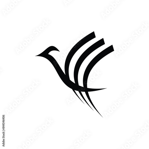 bird abstract flat icon logo