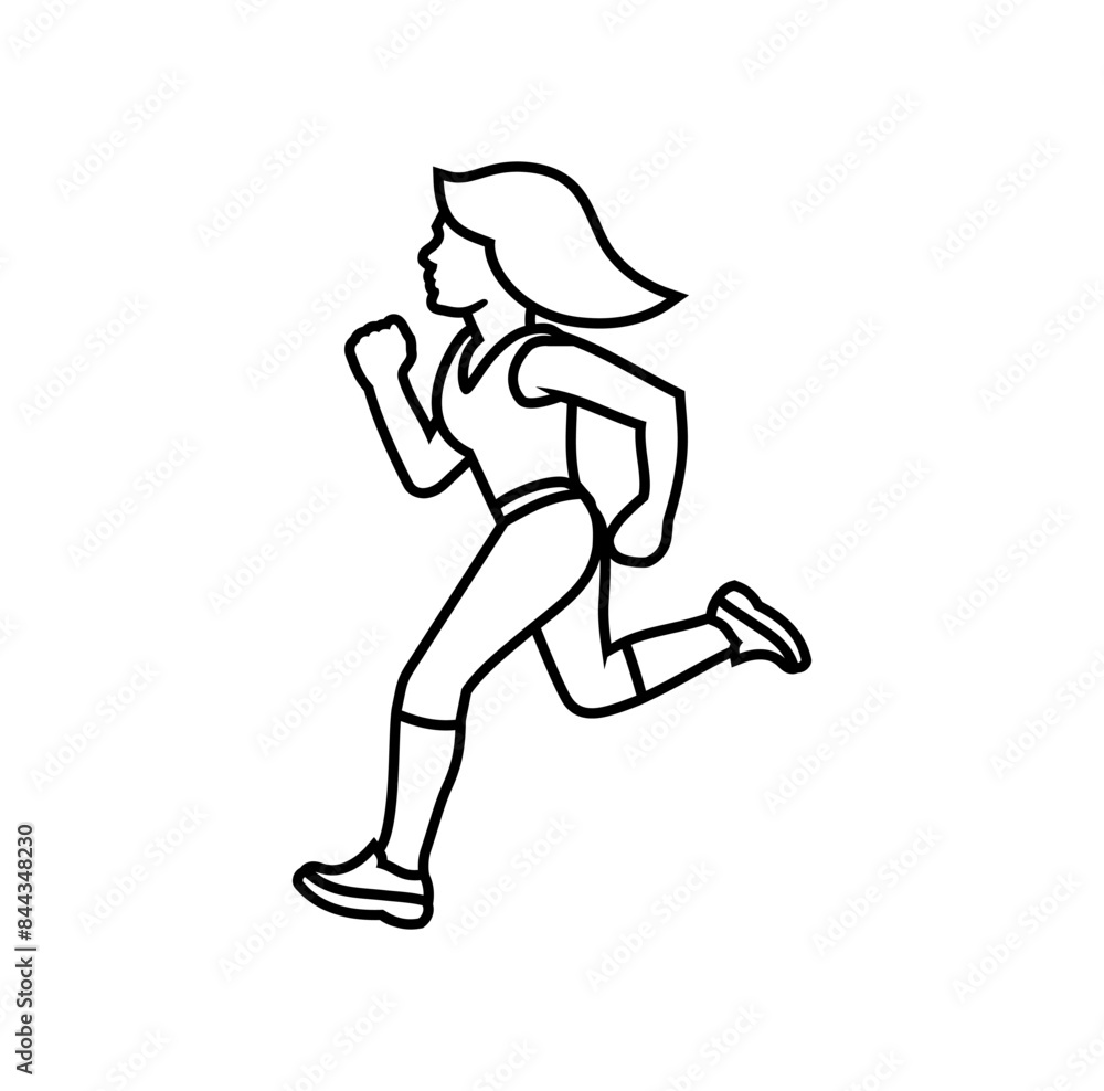 Woman Character Running Icon Design Illustration vector eps format , suitable for your design needs, logo, illustration, animation, etc.