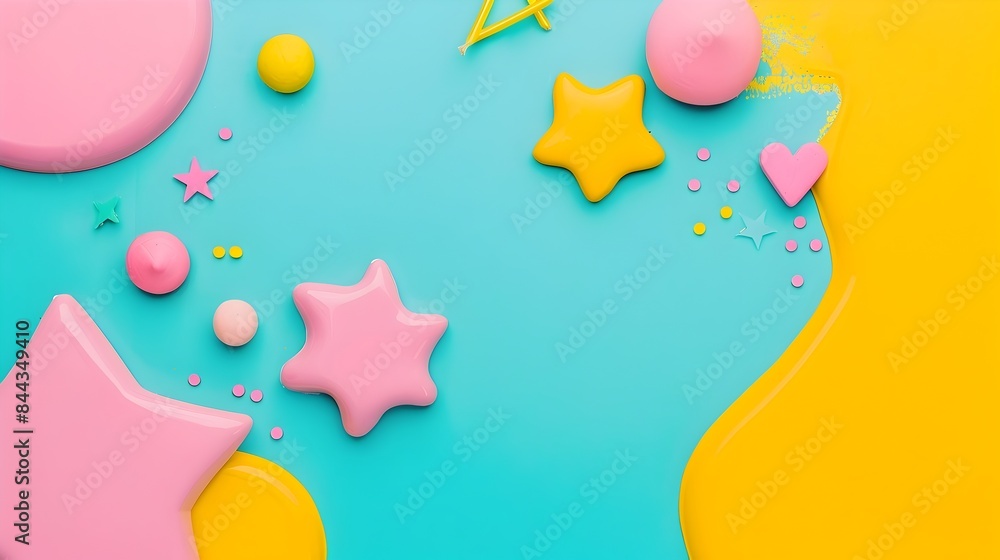 Vibrant Retro Inspired Pop Art Background with Geometric Shapes and Colorful Elements Vibrant Retro Inspired Pop Art Background with Geometric Shapes and Colorful Elements