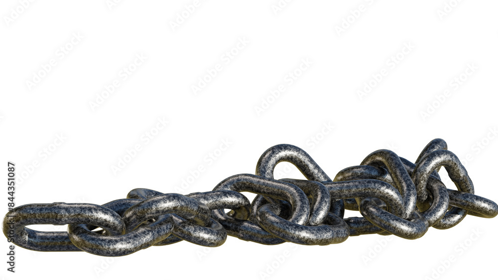 Obraz premium chain assembly connected dirty metal link 3D rendering