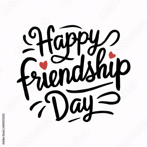 Happy Friendship day handwritten typography, Happy International Friendship Day greeting card