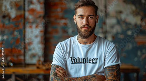 Portrait of an NGO male volunteer