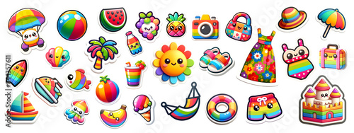 Colorful Summer Icon Stickers