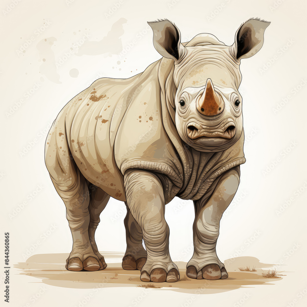 Fototapeta premium gray rhino isolated on white