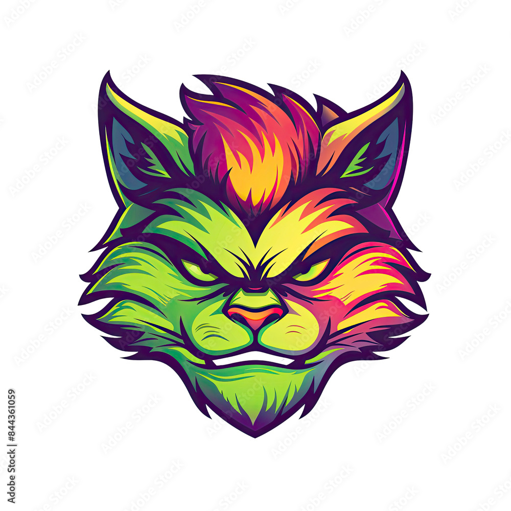 Obraz premium Close-up of smiling cat's head