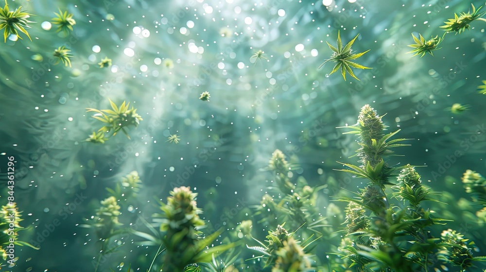 Fototapeta premium Marijuana buds background. Best for cannabis background banner.