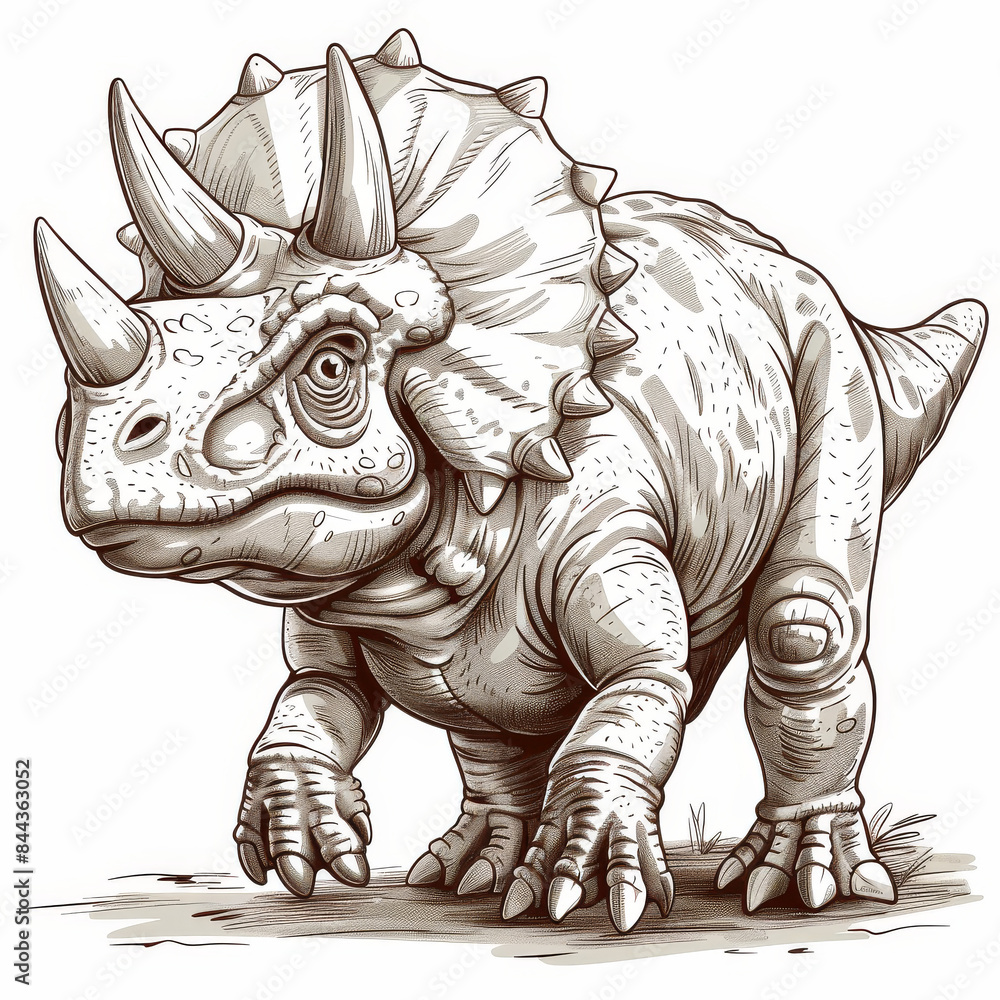 Obraz premium illustration of a Triceratops dinosaur,